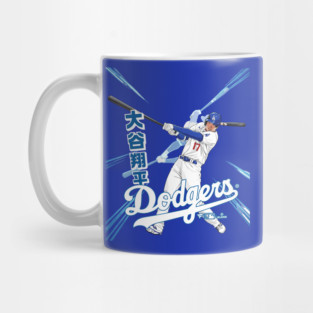 Shohei Ohtani Dodgers Swing Japanese Kanji Baseball Art Mug