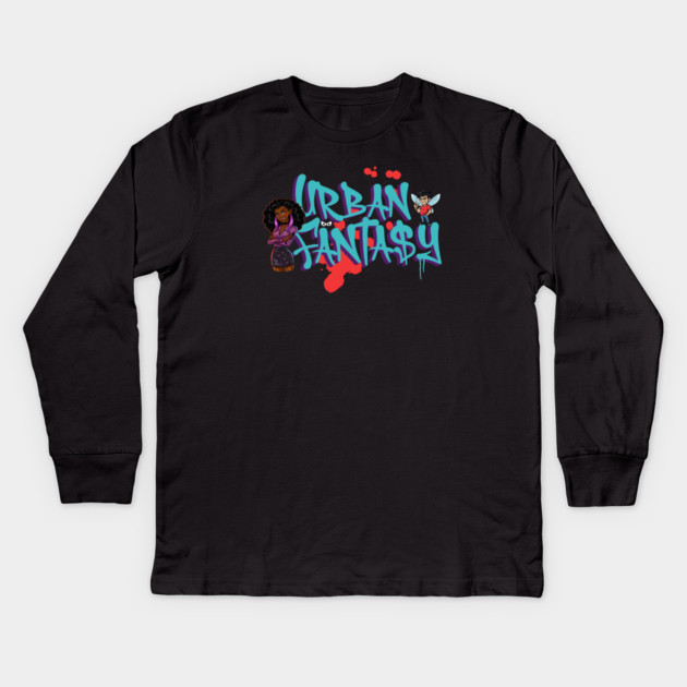 Urban Fantasy Genre Lover Kids Long Sleeve T-Shirt by H. R. Sinclair
