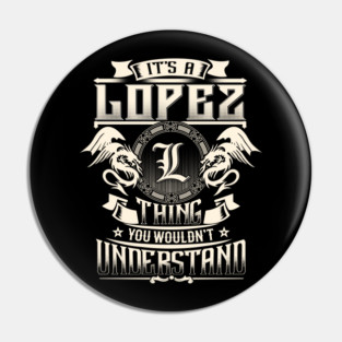 It's A LOPEZ Thing You Wouldn't Understand Family Name Personalized Pin