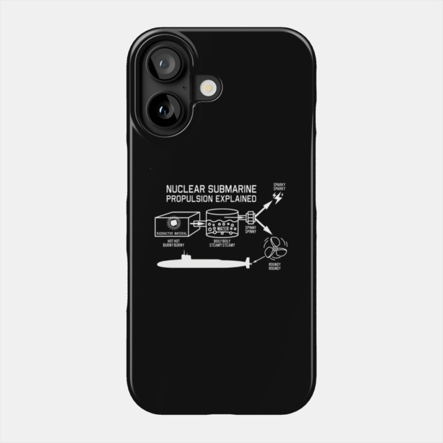 Nuclear Submarine Propulsion Funny Diagram Joke Phone Case by Kelo