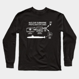 Nuclear Submarine Propulsion Funny Diagram Joke Long Sleeve T-Shirt
