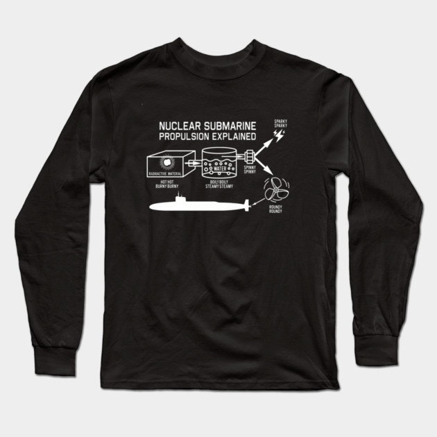 Nuclear Submarine Propulsion Funny Diagram Joke Long Sleeve T-Shirt by Kelo