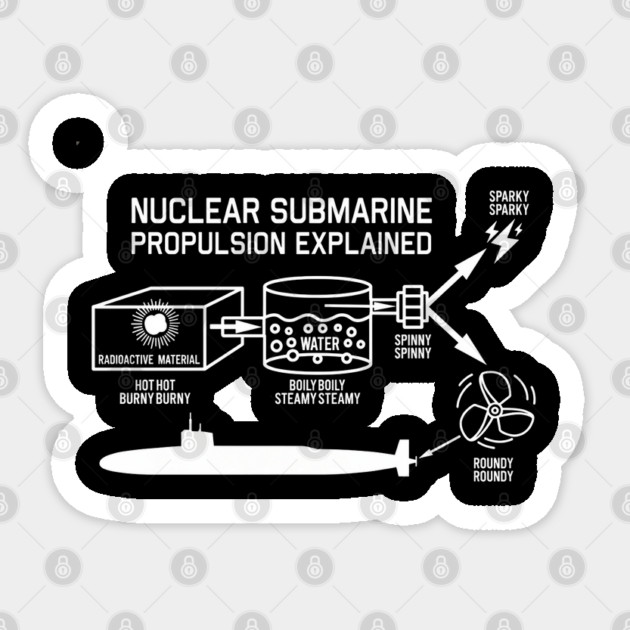 Nuclear Submarine Propulsion Funny Diagram Joke Sticker by Kelo