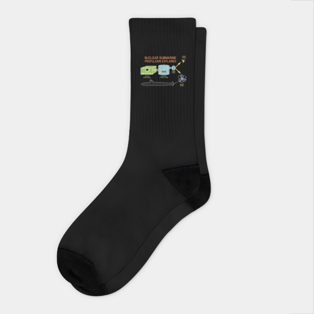 Nuclear Submarine Propulsion Funny Diagram Joke Socks by Kelo