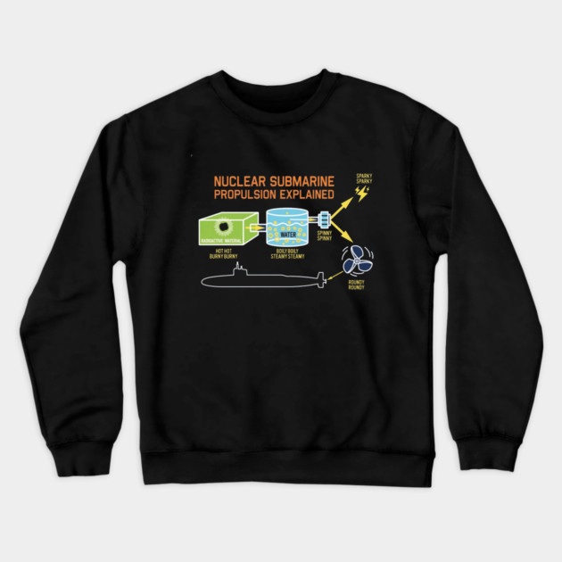 Nuclear Submarine Propulsion Funny Diagram Joke Crewneck Sweatshirt by Kelo