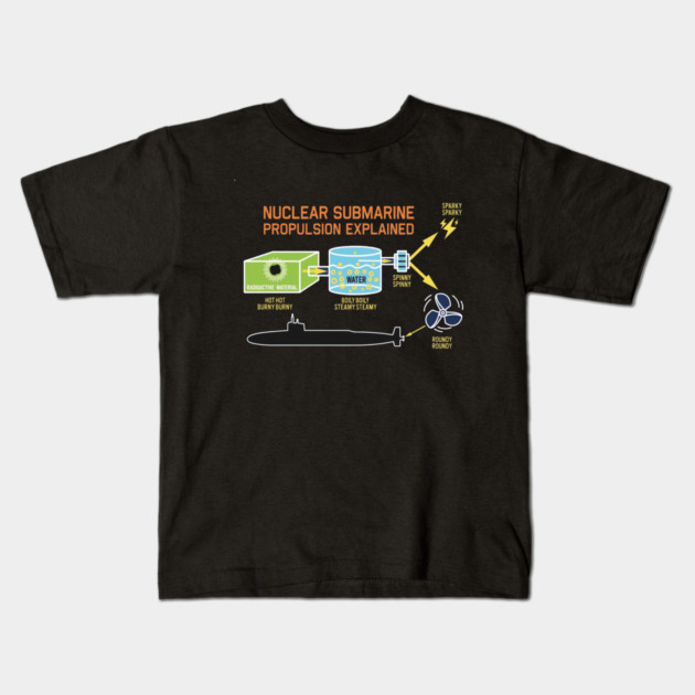 Nuclear Submarine Propulsion Funny Diagram Joke Kids T-Shirt by Kelo
