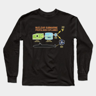 Nuclear Submarine Propulsion Funny Diagram Joke Long Sleeve T-Shirt