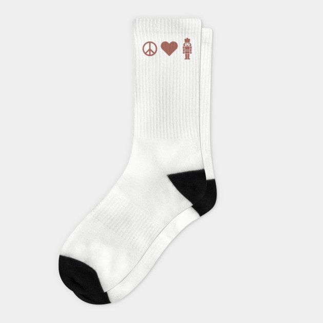 Peace Love Nutcracker Socks by CreativeSage