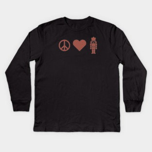 Peace Love Nutcracker Kids Long Sleeve T-Shirt