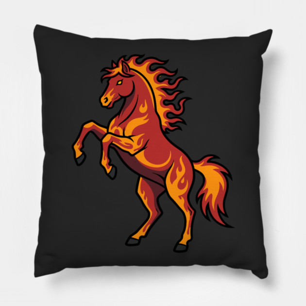 Fire Horse 2026 Pillow by CreativeSage