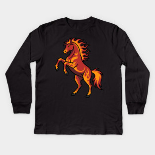 Fire Horse 2026 Kids Long Sleeve T-Shirt