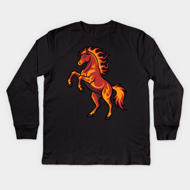 Fire Horse 2026 Kids Long Sleeve T-Shirt by CreativeSage