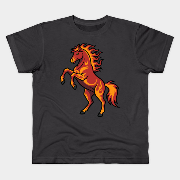 Fire Horse 2026 Kids T-Shirt by CreativeSage
