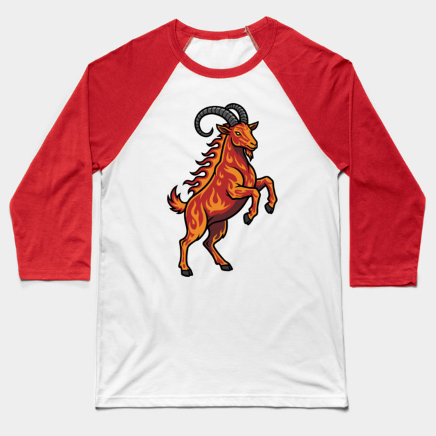 Year of the Fire Goat 2027 Baseball T-Shirt by CreativeSage
