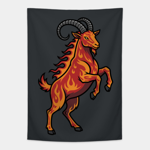 Year of the Fire Goat 2027 Tapestry by CreativeSage