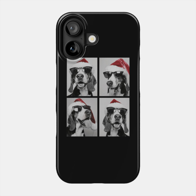 Funny Beagles With Sunglasses Santa Hat Cute Christmas Dog Phone Case by yangho