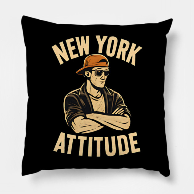 new york attitude Pillow by Pixel Threads 
