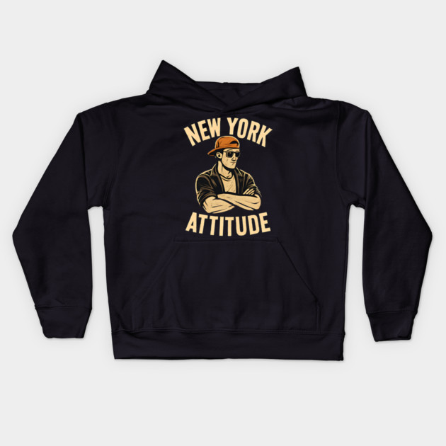 new york attitude Kids Hoodie by Pixel Threads 
