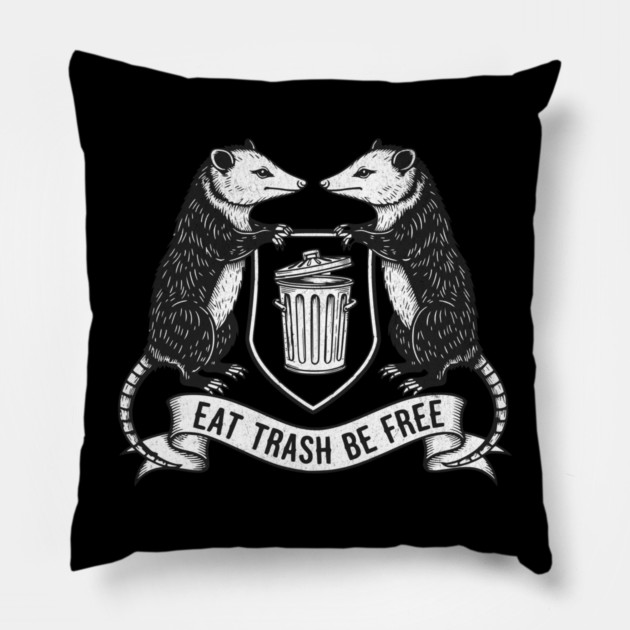 Trash Royalty Possum Crest Pillow by Designed By Marty