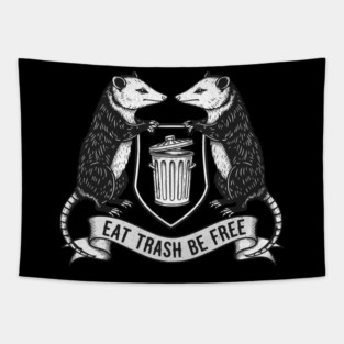 Trash Royalty Possum Crest Tapestry