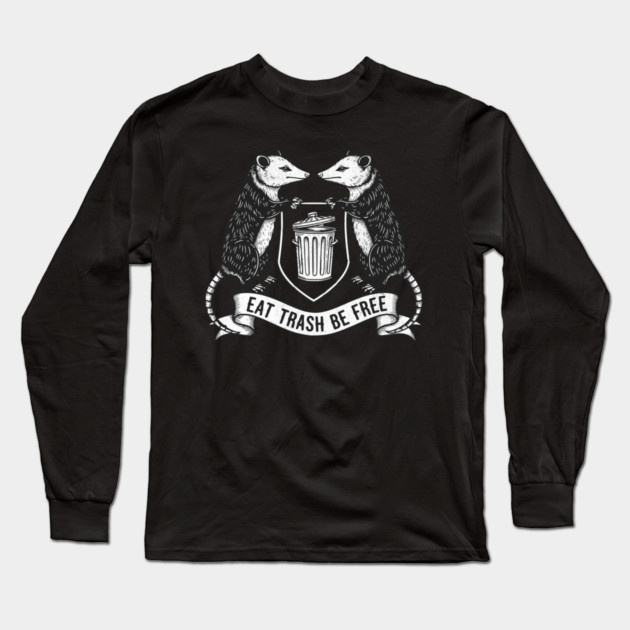 Trash Royalty Possum Crest Long Sleeve T-Shirt by Designed By Marty
