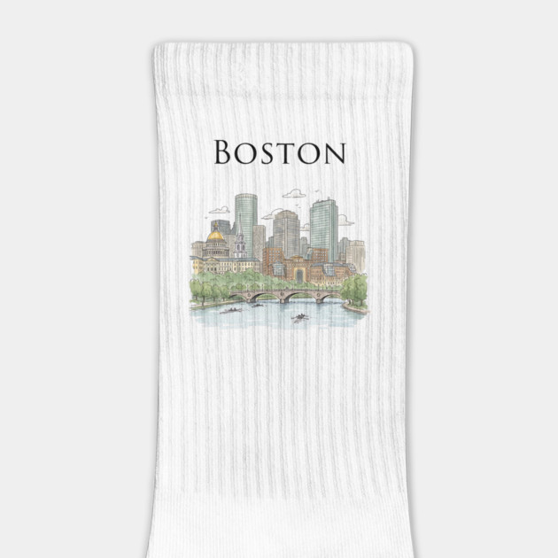 Boston Skyline Rowers on the Charles by Designed By Marty