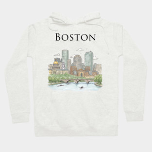 Boston Skyline Rowers on the Charles Hoodie