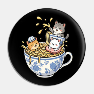Ramen and cats Pin