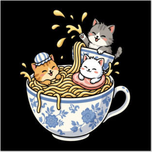 Ramen and cats Posters and Art