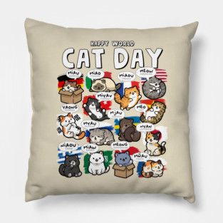 World Cat Day Pillow