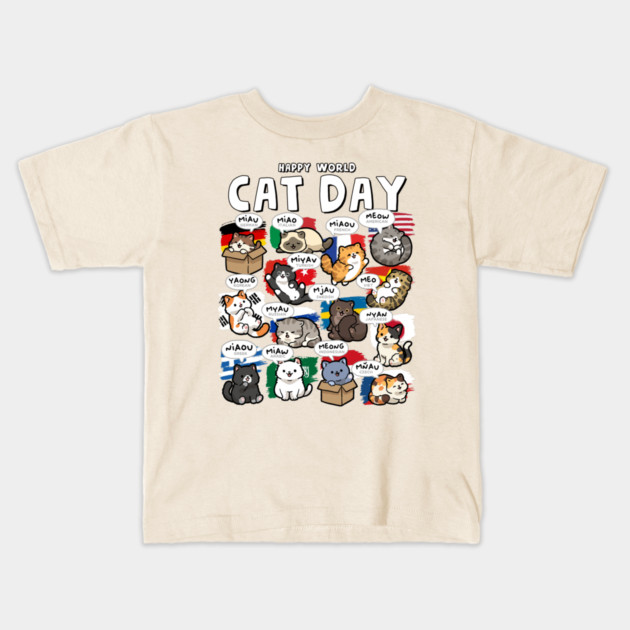 World Cat Day Kids T-Shirt by GoshWow®
