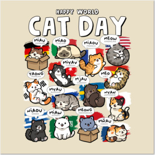 World Cat Day Posters and Art