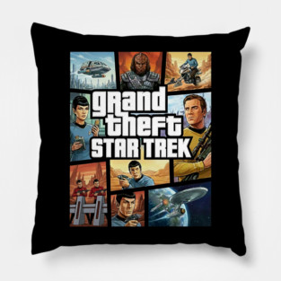 Grand Theft Star Trek Pillow