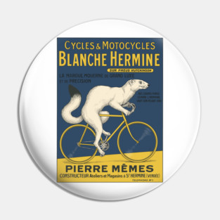 Blanche Hermine ----- Francophile Cycling Design Pin