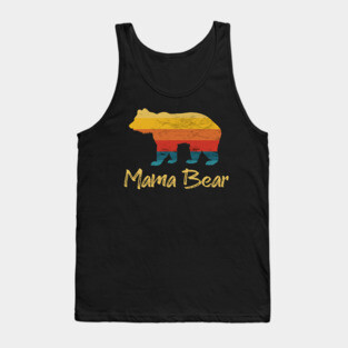 Mama Bear Vintage Retro Sunset Tank Top