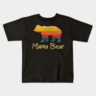 Mama Bear Vintage Retro Sunset Kids T-Shirt