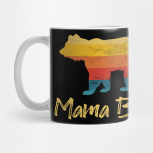 Mama Bear Vintage Retro Sunset Mug
