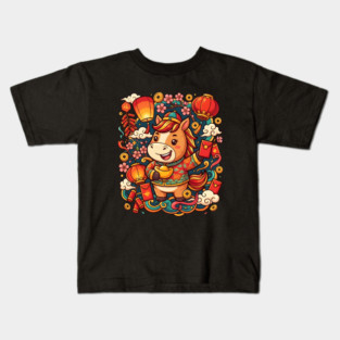 Chinese New Year 2026 Year of The Horse Kids T-Shirt