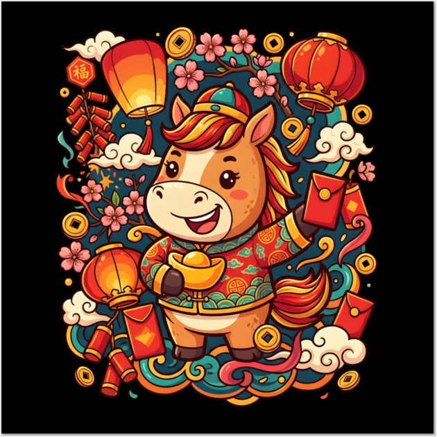 Chinese New Year 2026 Year of The Horse Wall Art by Creatifly Graphic Tees