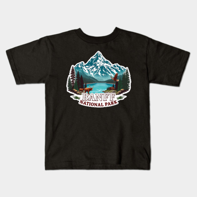 banff national park Kids T-Shirt by Pixel Threads 
