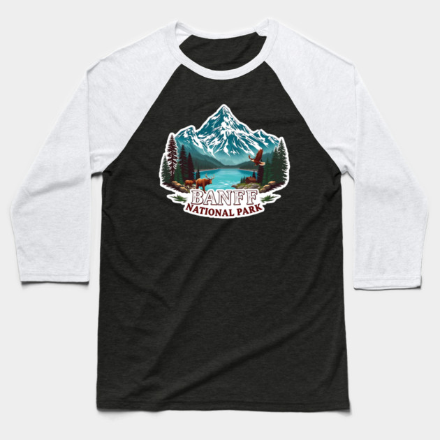 banff national park Baseball T-Shirt by Pixel Threads 