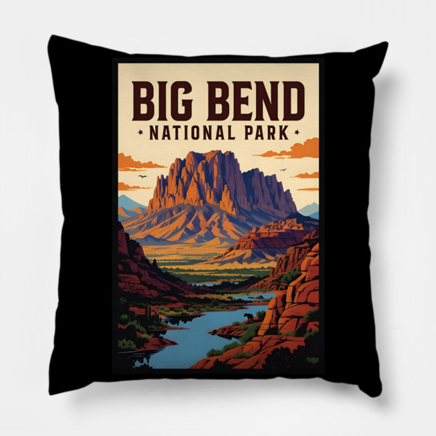 big bend national park Pillow by Pixel Threads 