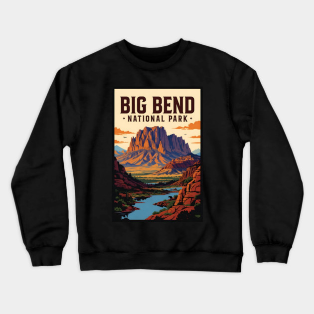 big bend national park Crewneck Sweatshirt by Pixel Threads 