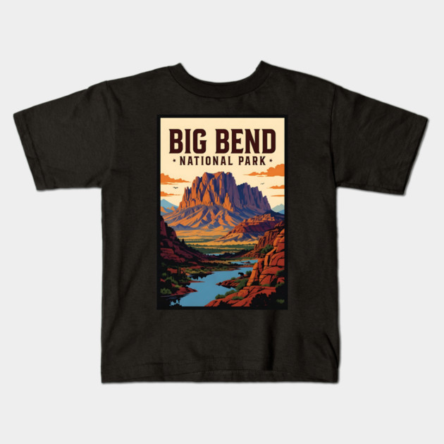 big bend national park Kids T-Shirt by Pixel Threads 