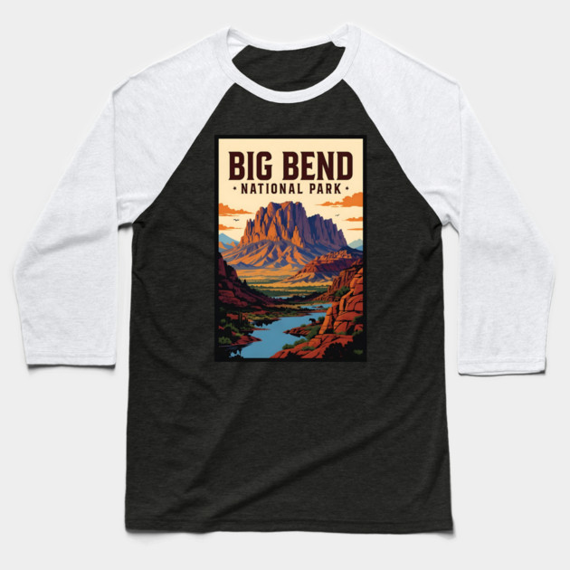 big bend national park Baseball T-Shirt by Pixel Threads 