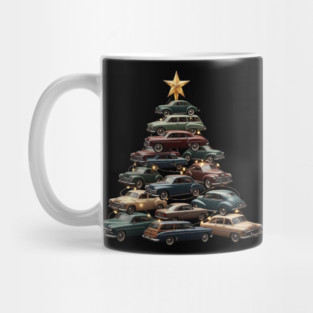 Vintage Car Christmas Tree Mug
