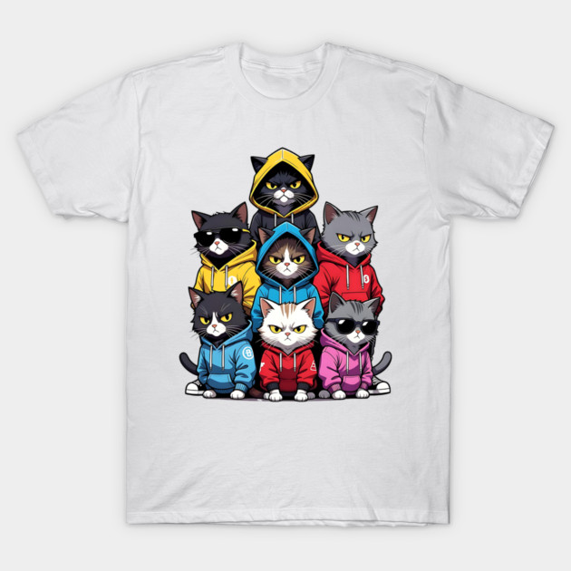 Cat Gang T-Shirt by Pixel Threads 
