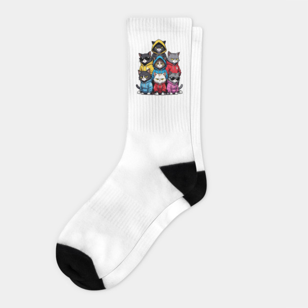 Cat Gang Socks by Pixel Threads 