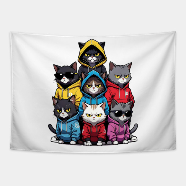 Cat Gang Tapestry by Pixel Threads 