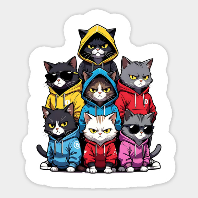 Cat Gang Magnet by Pixel Threads 
